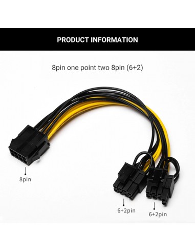 CABLE ADAPTADOR SPLITTER PCIE 8 A 2X 8 PIN (6+2)