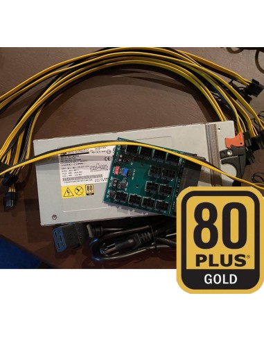 Fuente de Servidor de 2320W, 80 Plus GOLD, para minería modular con conector de 12 salidas