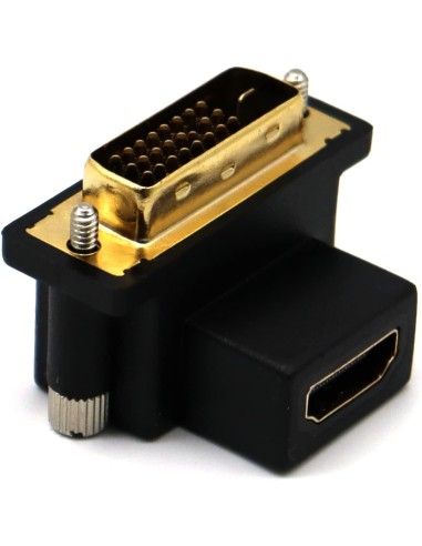 Adaptador/Conversor 90 grados DVI Macho a HDMI Hembra