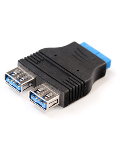 Conector/adaptador Placa base USB3.0 de 20 pines a  Dual 2 USB3.0 tipo A