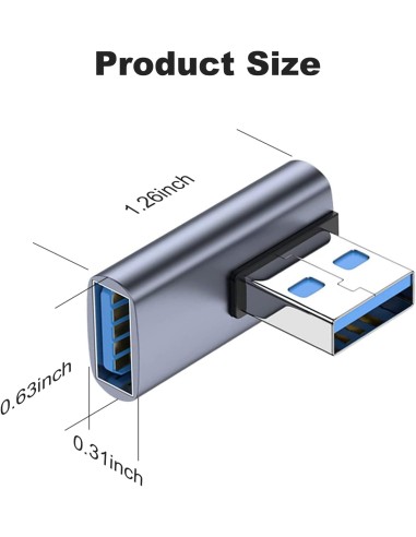 Conector/Adaptador USB 3.1 90 grados