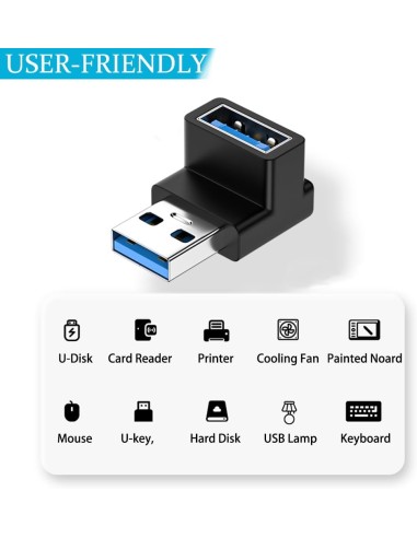 Conector/Adaptador USB 3.0 90 grados